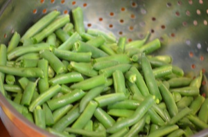 Snapped Green Beans ready for steaming