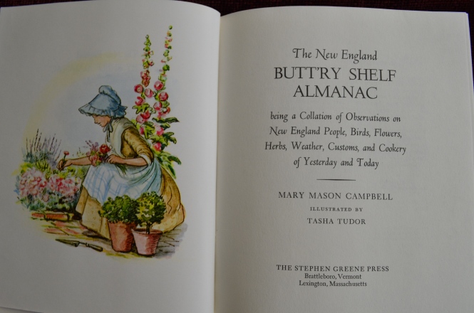 Buttry shelf Almanac Mary Mason Campbell tasha Tudor new england living Sea shore