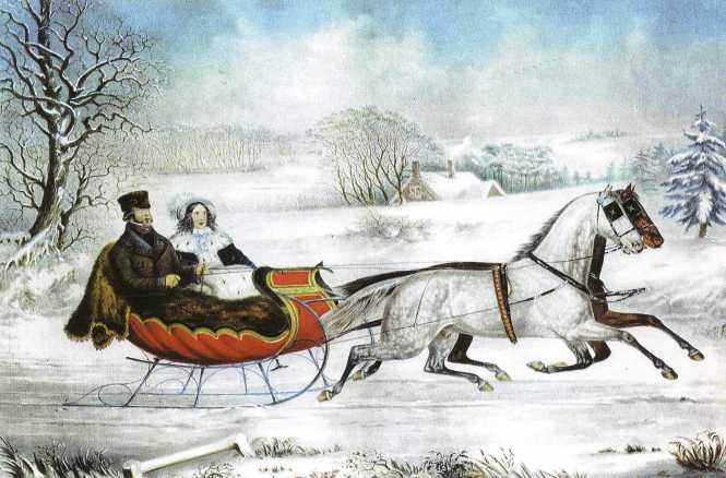 Winter Road Sleigh Rider - Currier and Ives.